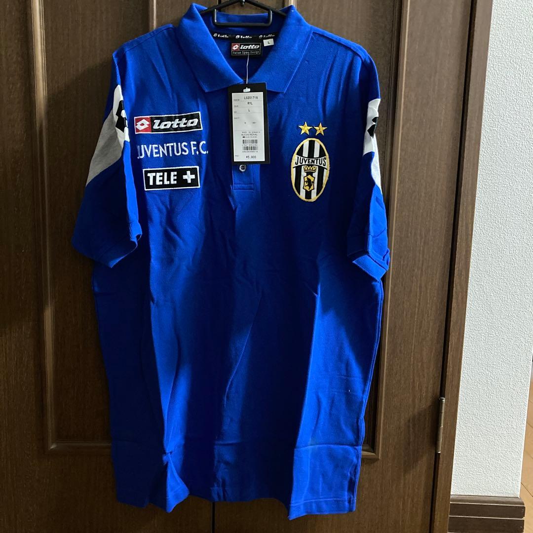 新品！タグ付け！ユベントス　00-01 ポロシャツ　支給品　ユニフォーム　ブルー