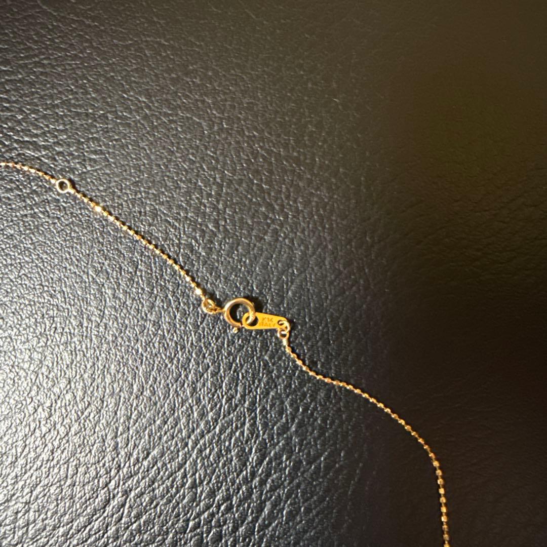 ハート型ストーン付きネックレス ピンクゴールド