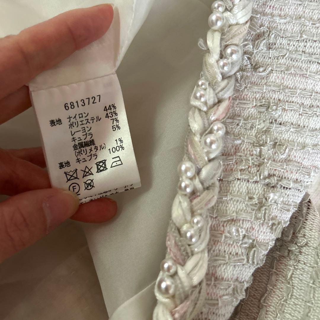 未使用近い　ルネ　パール装飾×高級ツィード素材　ロングコート