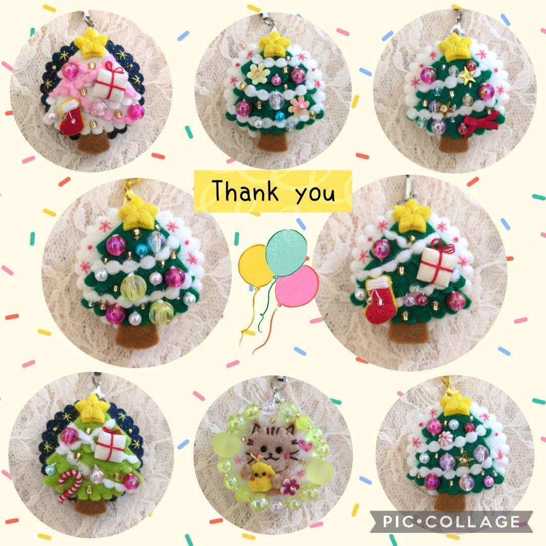 [専用　こり様]くるみボタン 刺繍 ブローチ フェルト クリスマス ツリー