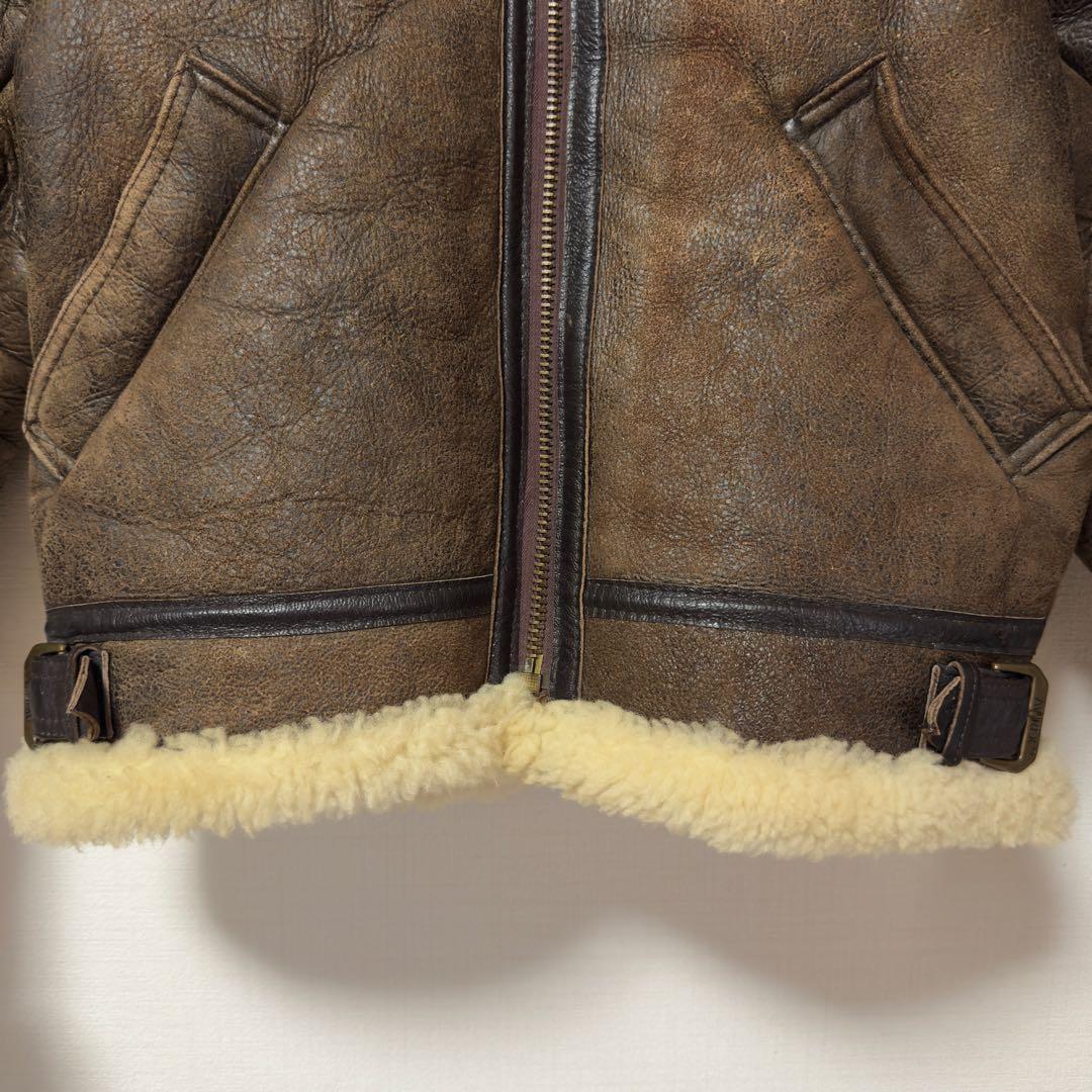 【希少】 80’s〜AVIREX B-3 ムートンジャケット 胸タグ ラムレザー