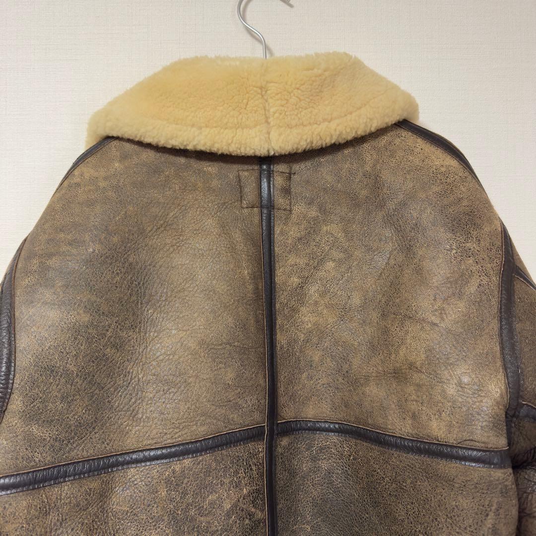 【希少】 80’s〜AVIREX B-3 ムートンジャケット 胸タグ ラムレザー