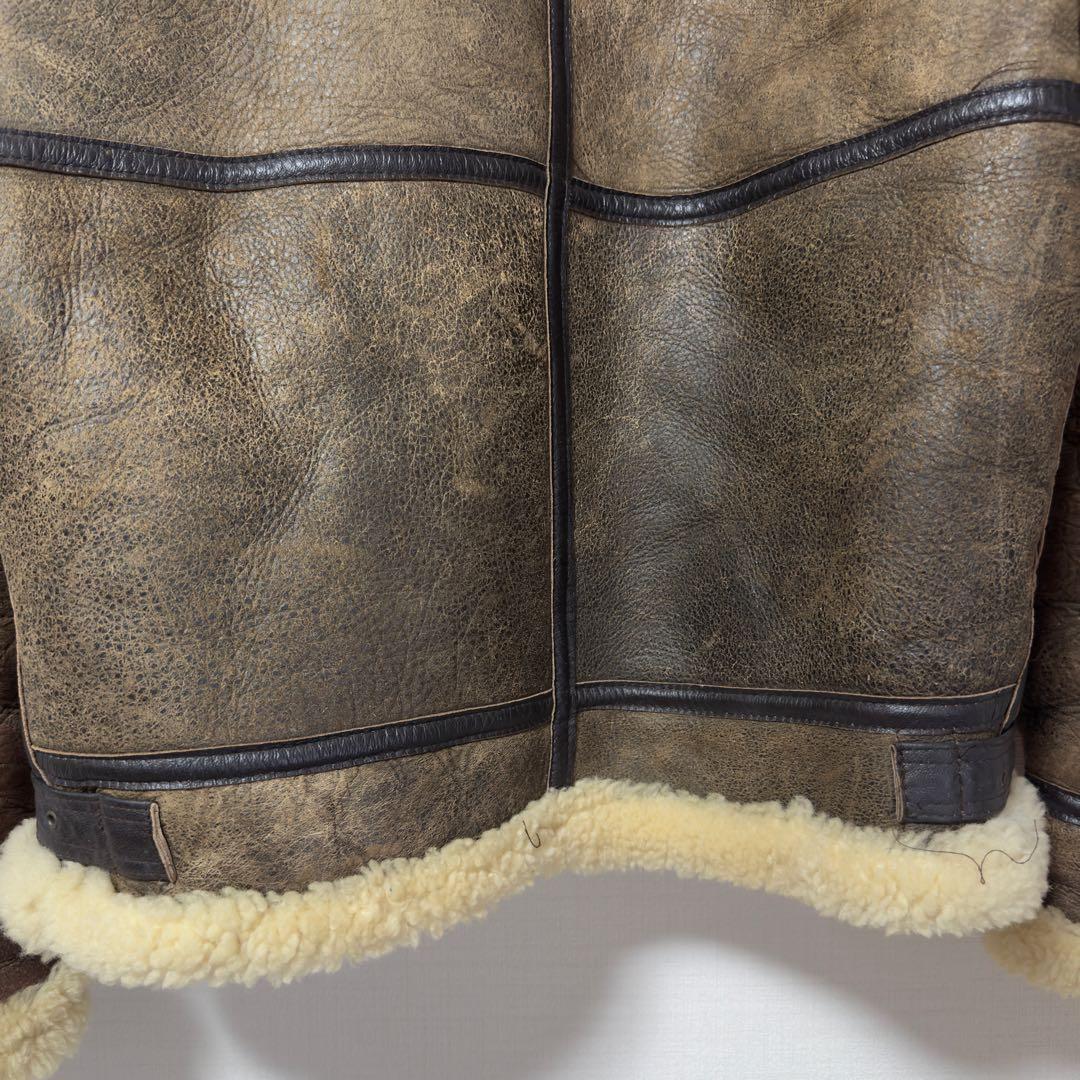 【希少】 80’s〜AVIREX B-3 ムートンジャケット 胸タグ ラムレザー