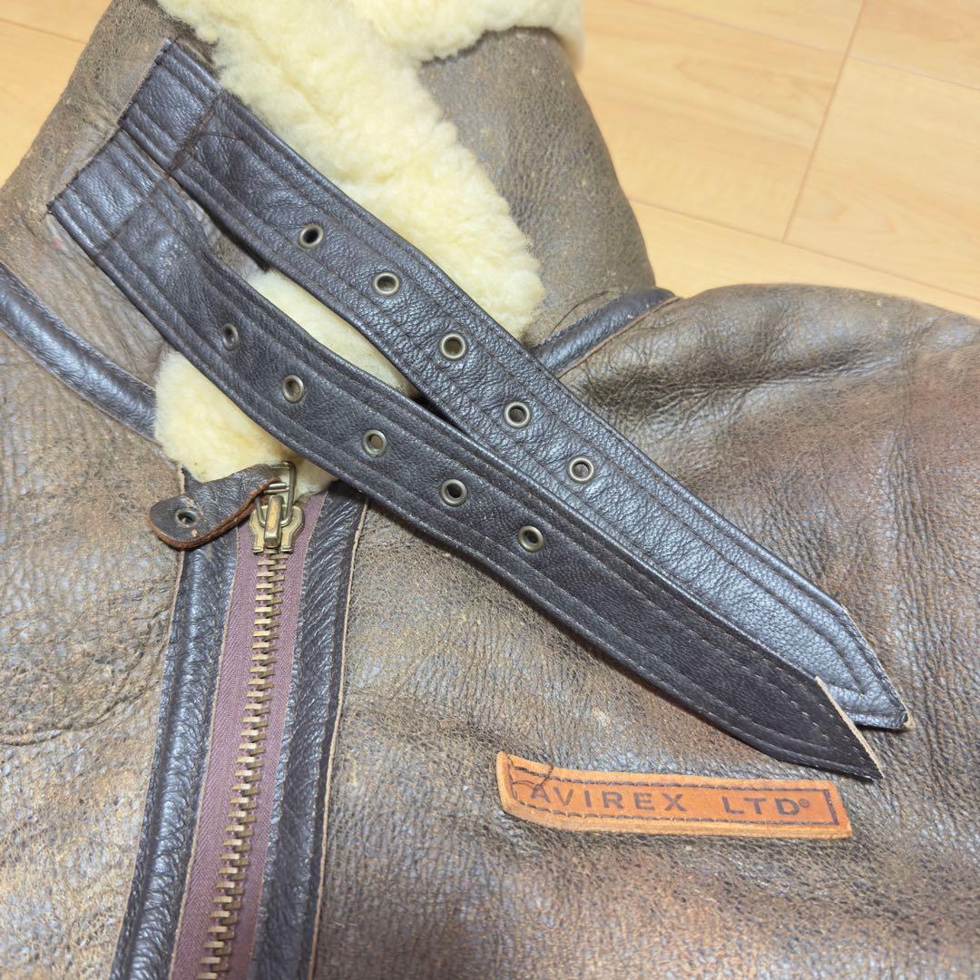 【希少】 80’s〜AVIREX B-3 ムートンジャケット 胸タグ ラムレザー