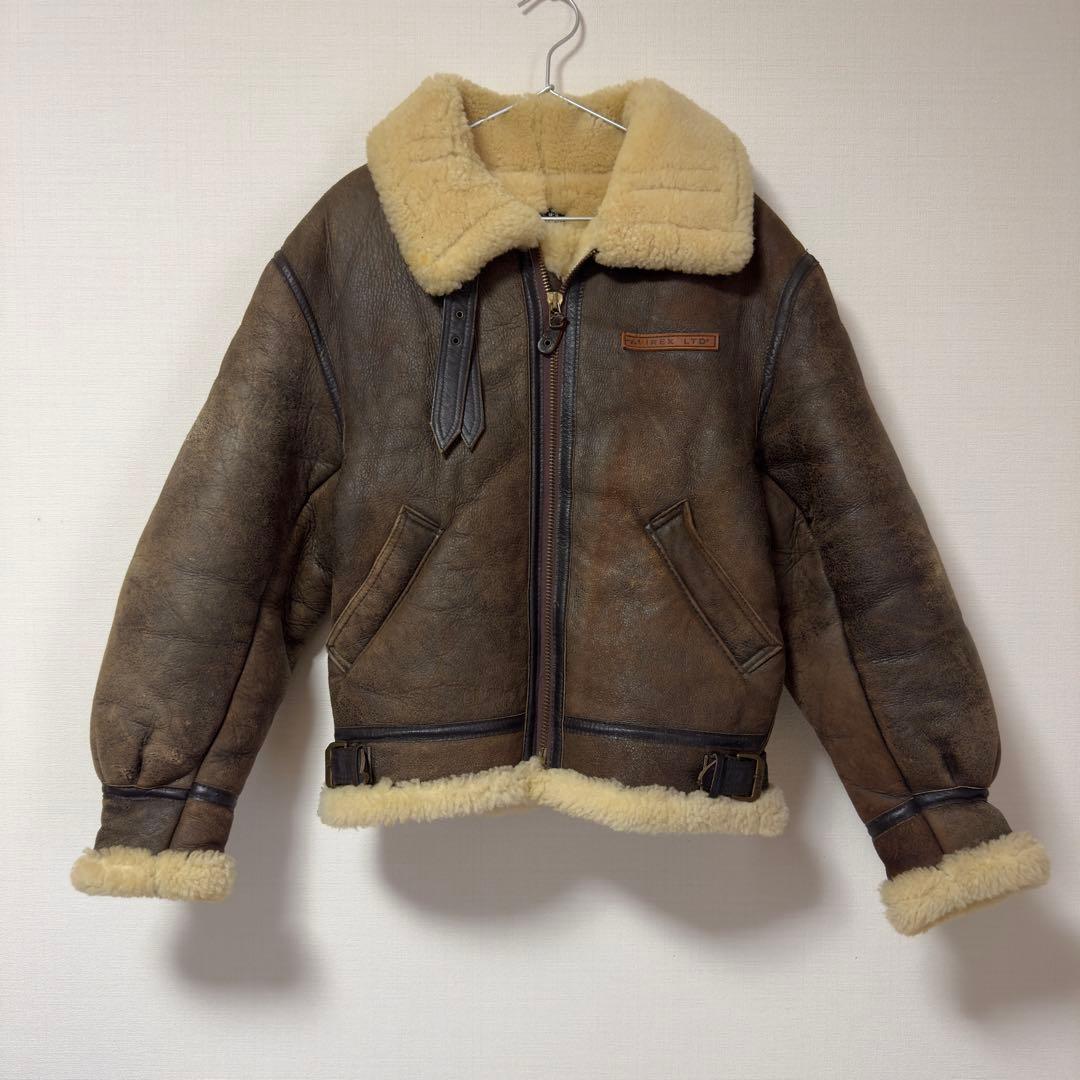 【希少】 80’s〜AVIREX B-3 ムートンジャケット 胸タグ ラムレザー