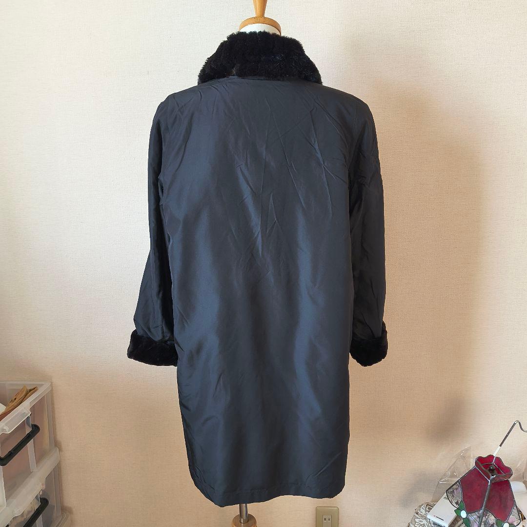 スズキ シェアードミンク リバーシブル コート M〜L ブラック系