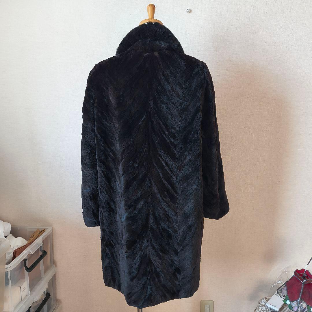 スズキ シェアードミンク リバーシブル コート M〜L ブラック系