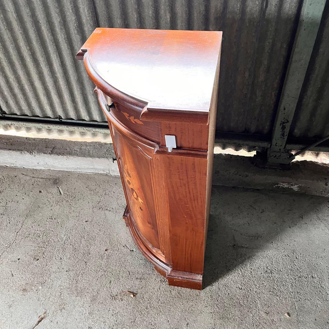 【美品】イタリア製 象嵌細工 コーナー キャビネット