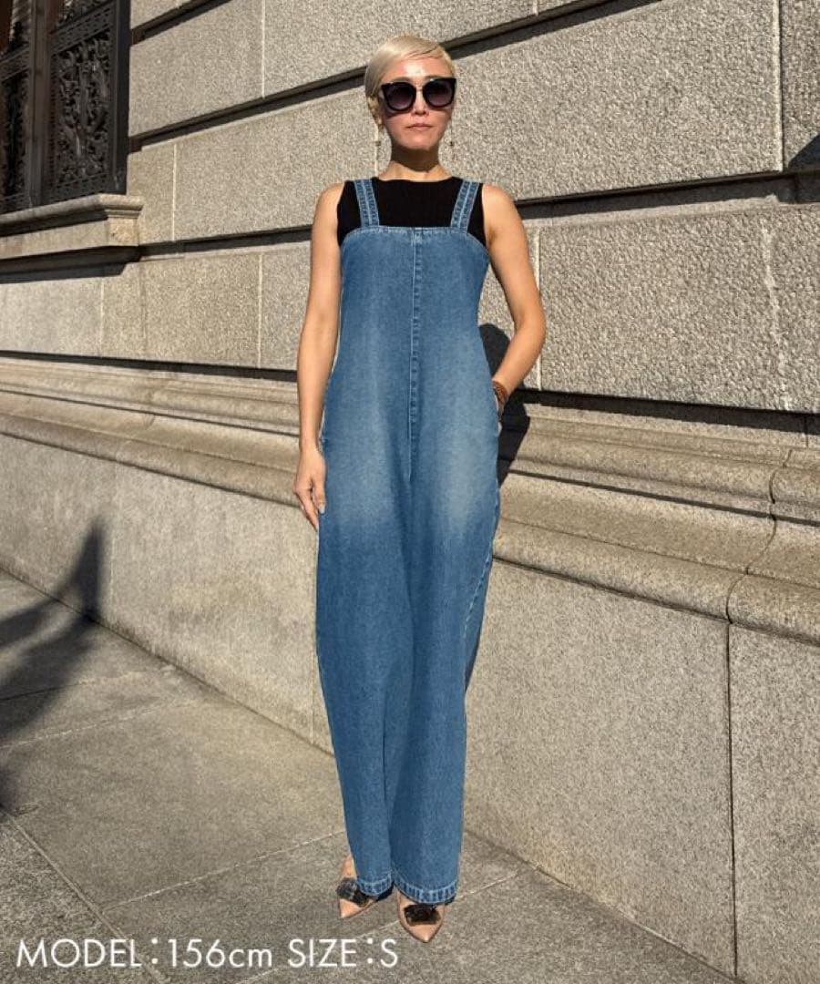 未使用タグ＊JENNE リラックスデニムサロペット　M