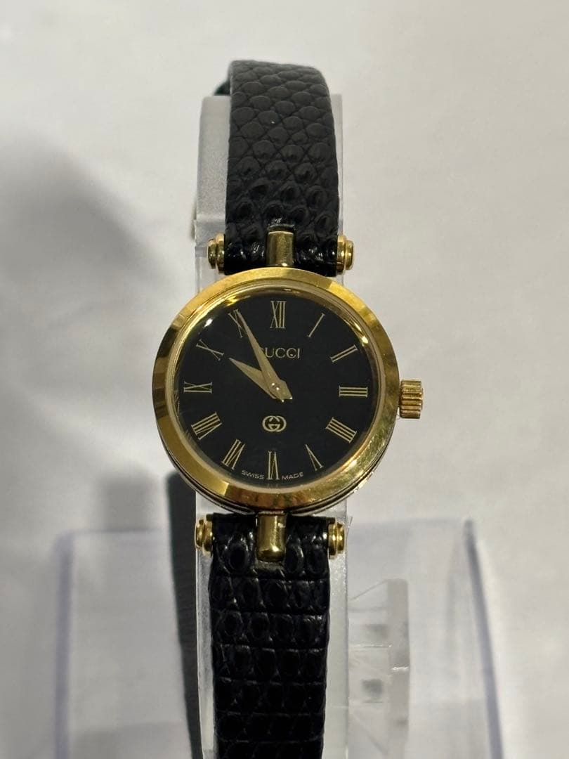 【稼働】GUCCI アナログ腕時計 黒金
