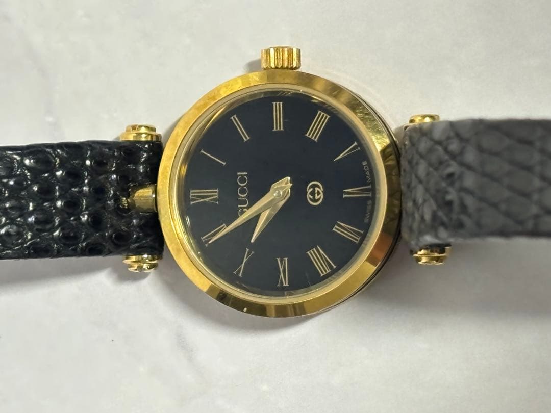 【稼働】GUCCI アナログ腕時計 黒金