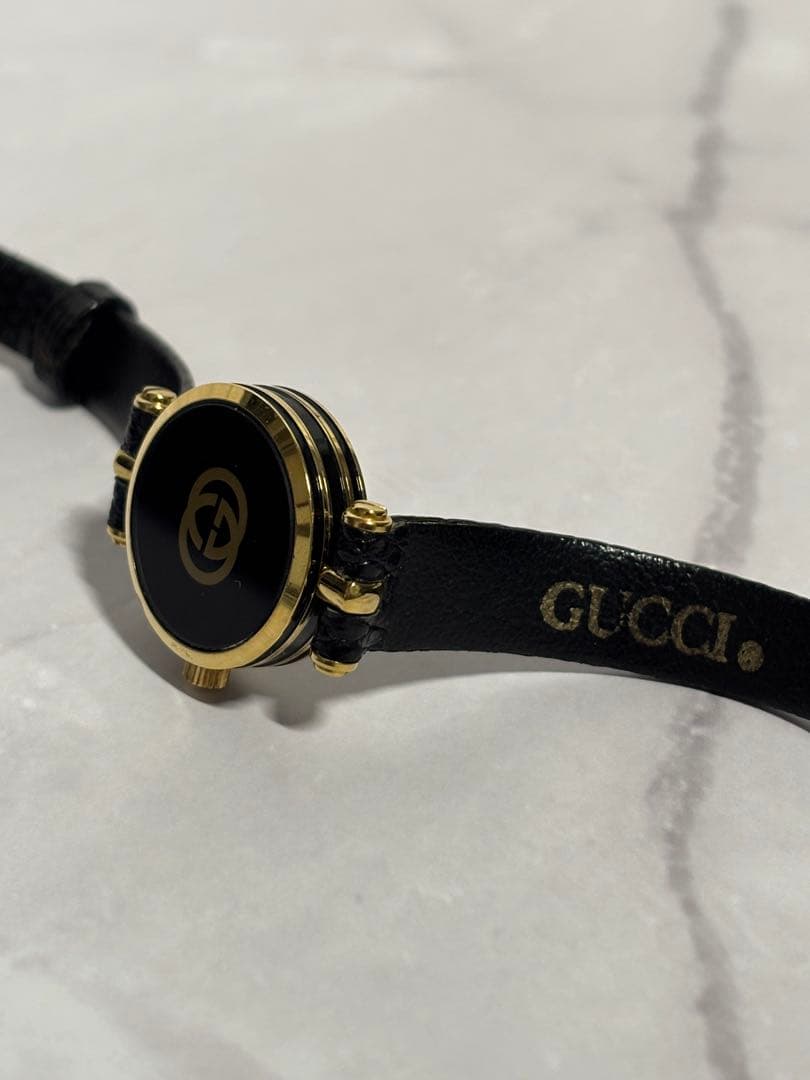 【稼働】GUCCI アナログ腕時計 黒金