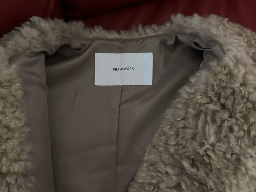 フレームワーク　フェイクファーベスト　ベージュB