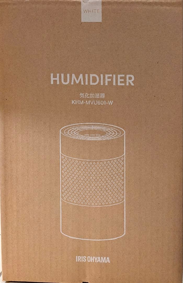 【未通電品】アイリスオーヤマ 気化式加湿器（KHM-MVU601-W）