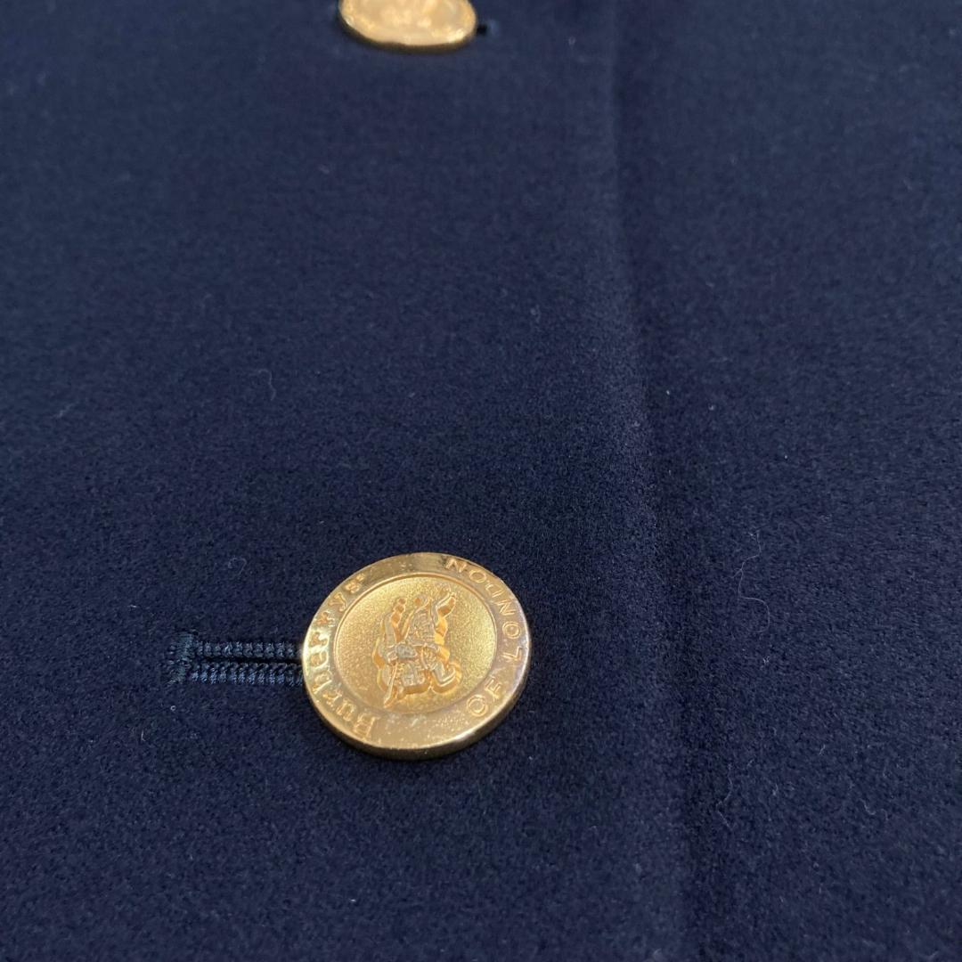 17534✨バーバリー ヴィンテージ 金ボタン エンブレム 紺ブレ ウール 9