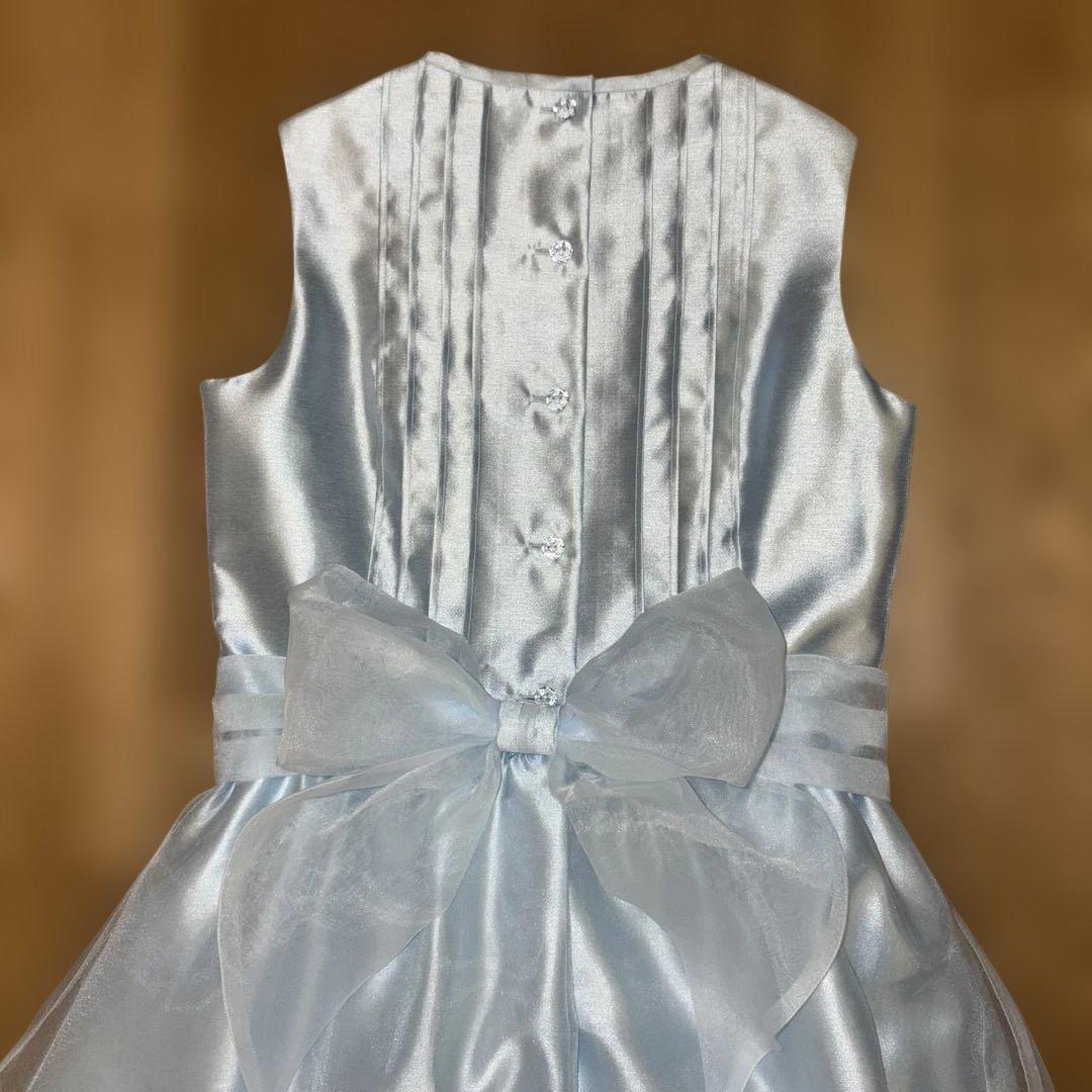 ライトブルー ノースリーブ フォーマルドレス