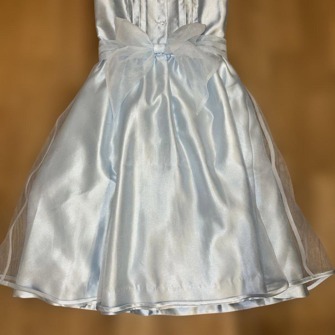 ライトブルー ノースリーブ フォーマルドレス