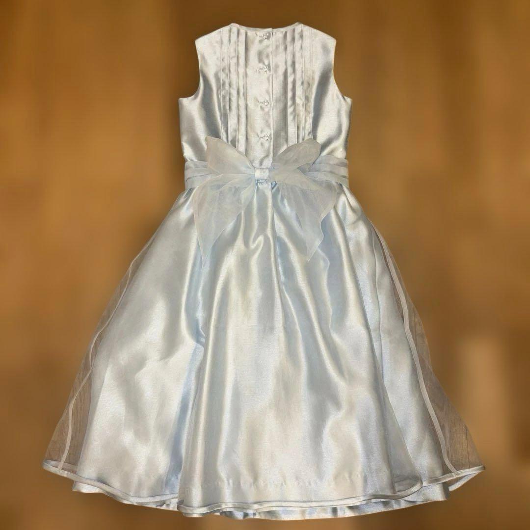 ライトブルー ノースリーブ フォーマルドレス