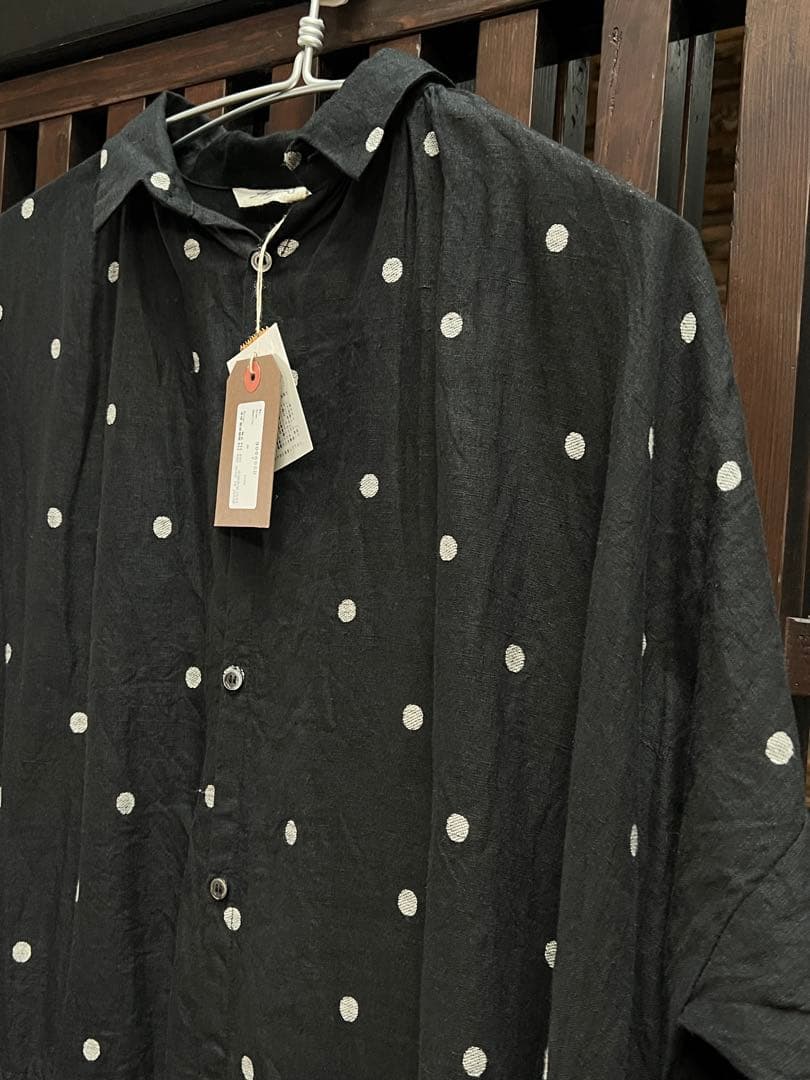 ◼︎新品　ICHI Antiquités リネン ワンピース　ドット柄 Black
