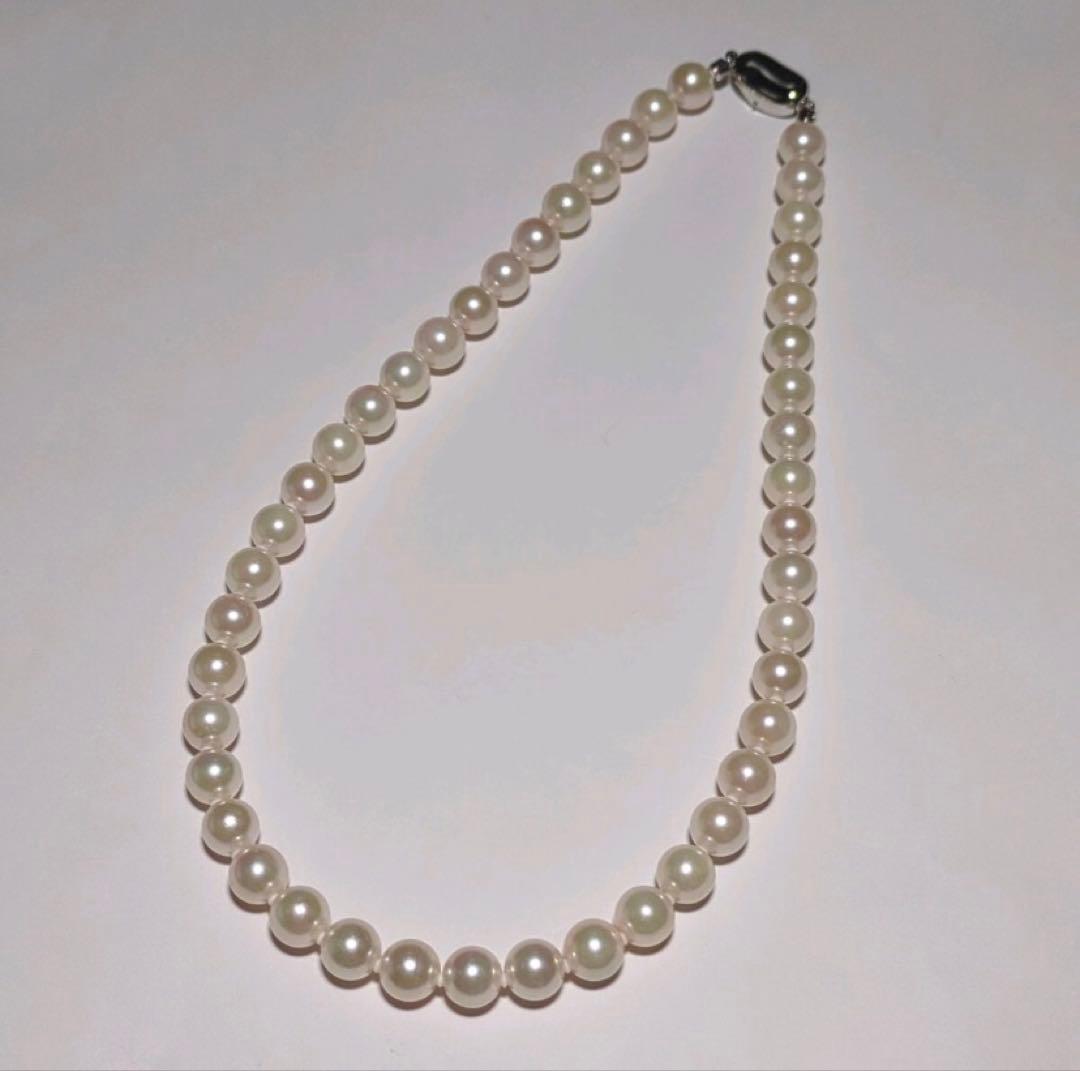 【花珠】 あこや真珠 約8.5〜9.0mm 大珠 パール ネックレス 鑑別書