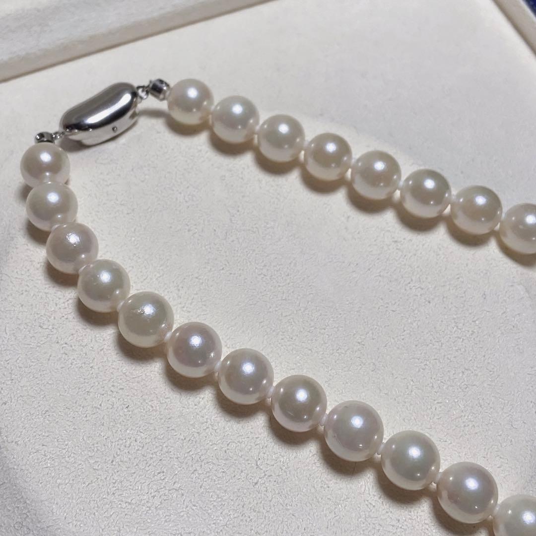 【花珠】 あこや真珠 約8.5〜9.0mm 大珠 パール ネックレス 鑑別書