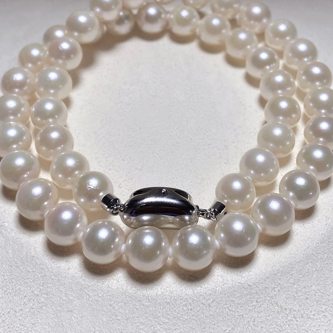 【花珠】 あこや真珠 約8.5〜9.0mm 大珠 パール ネックレス 鑑別書