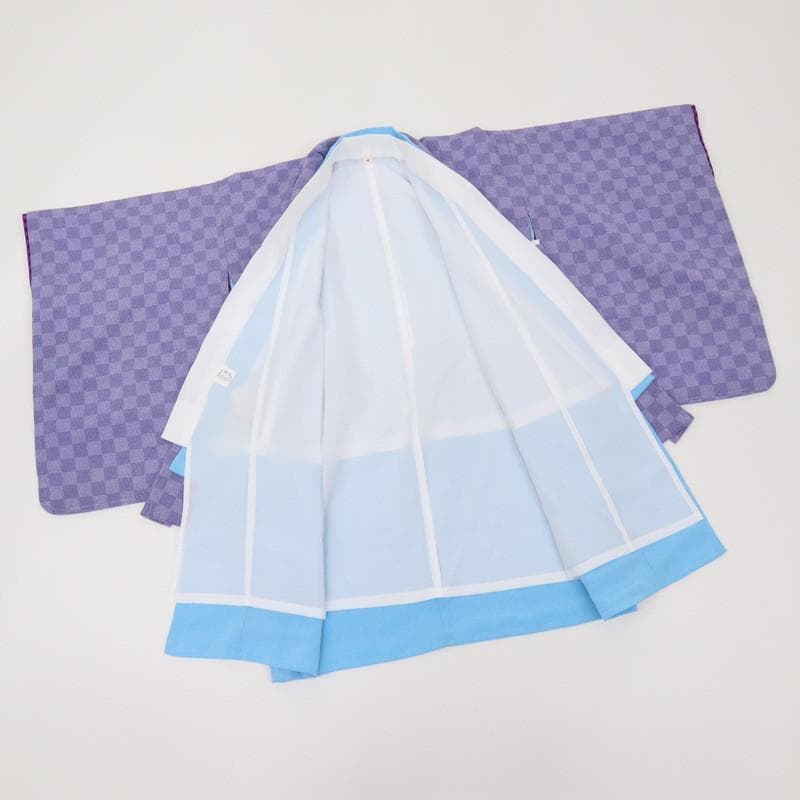 七五三3点セット　5歳男の子　羽織＋着物＋襦袢　紫　ジャパンスタイル　9RP12