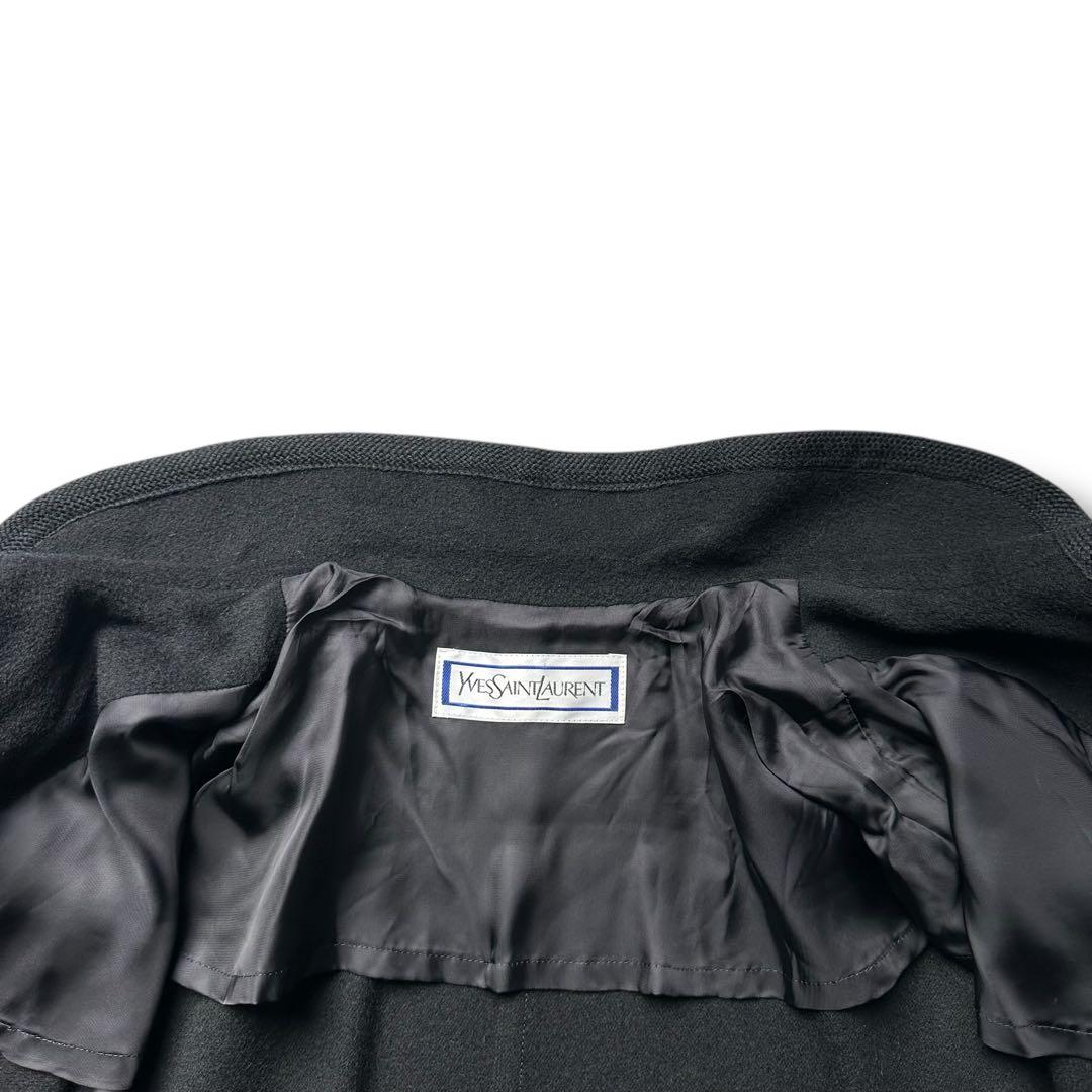 希少 未使用級 イヴサンローラン ケープコート ポンチョ マント レディース 黒