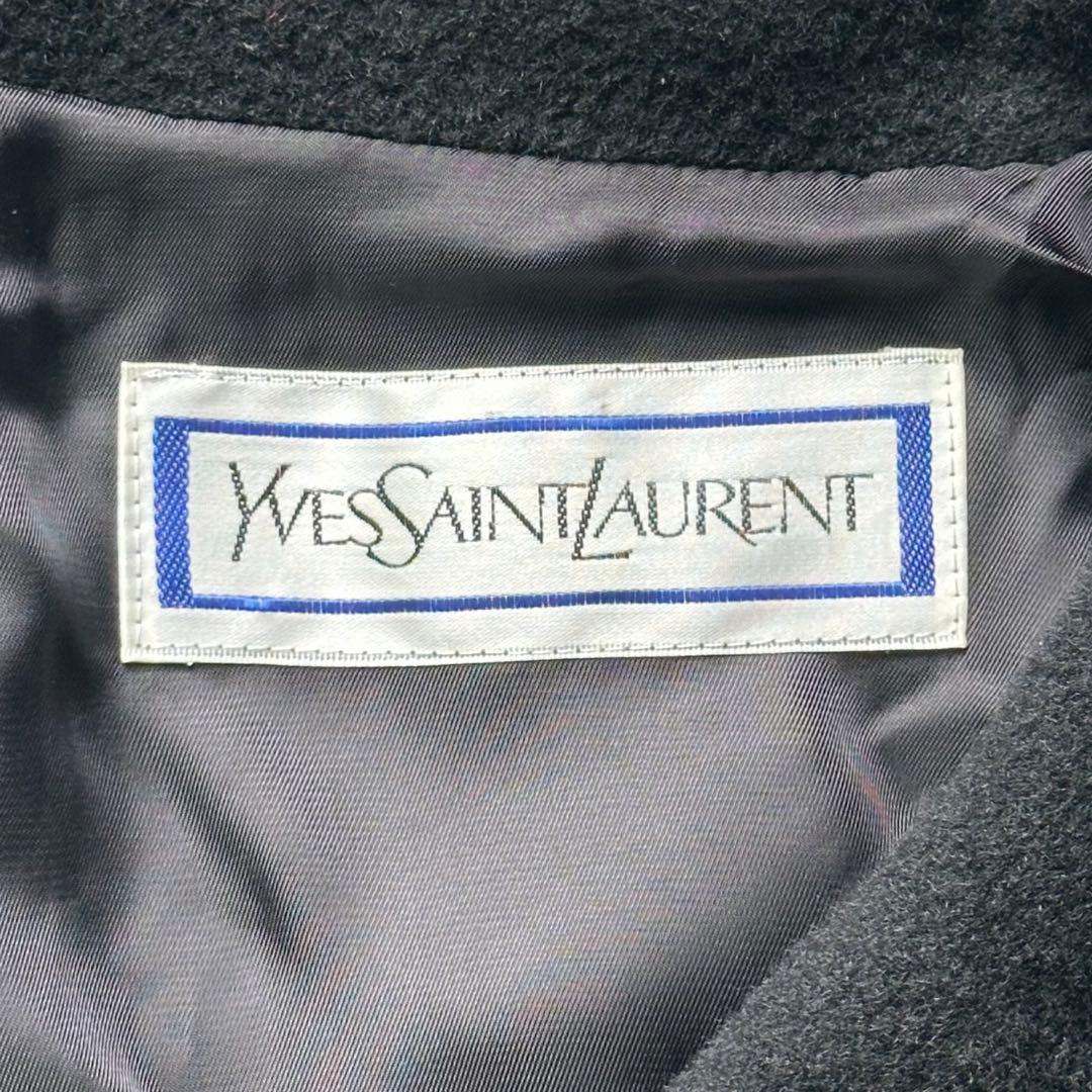 希少 未使用級 イヴサンローラン ケープコート ポンチョ マント レディース 黒