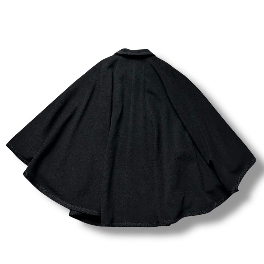 希少 未使用級 イヴサンローラン ケープコート ポンチョ マント レディース 黒