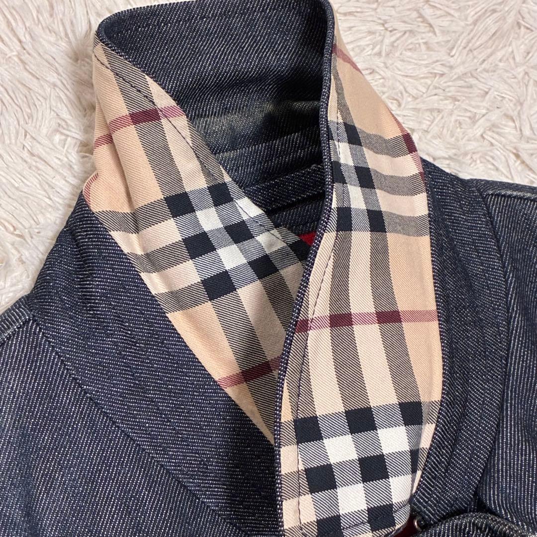 BURBERRY バーバリー デニム コート ノバチェック Aライン