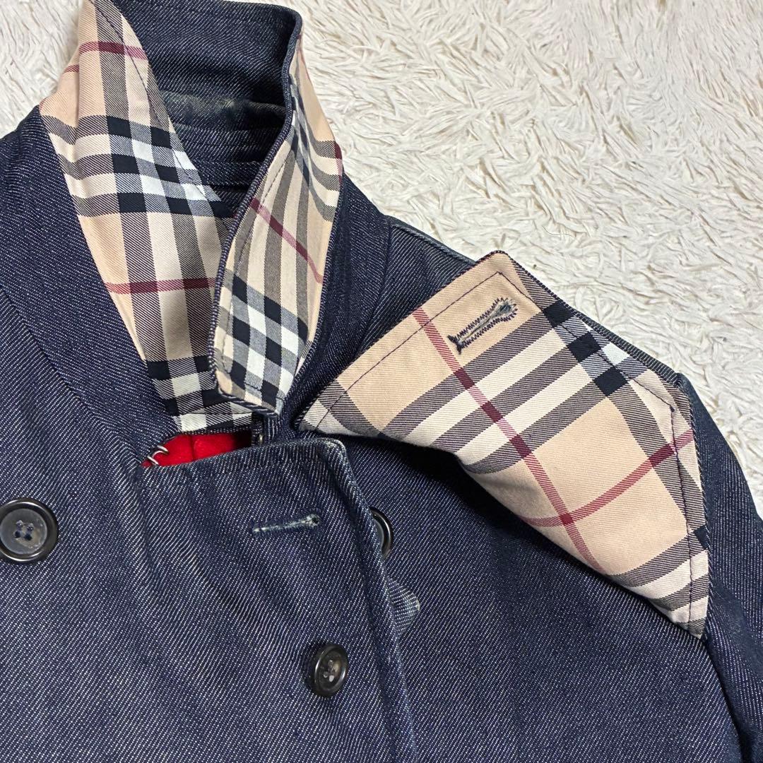 BURBERRY バーバリー デニム コート ノバチェック Aライン
