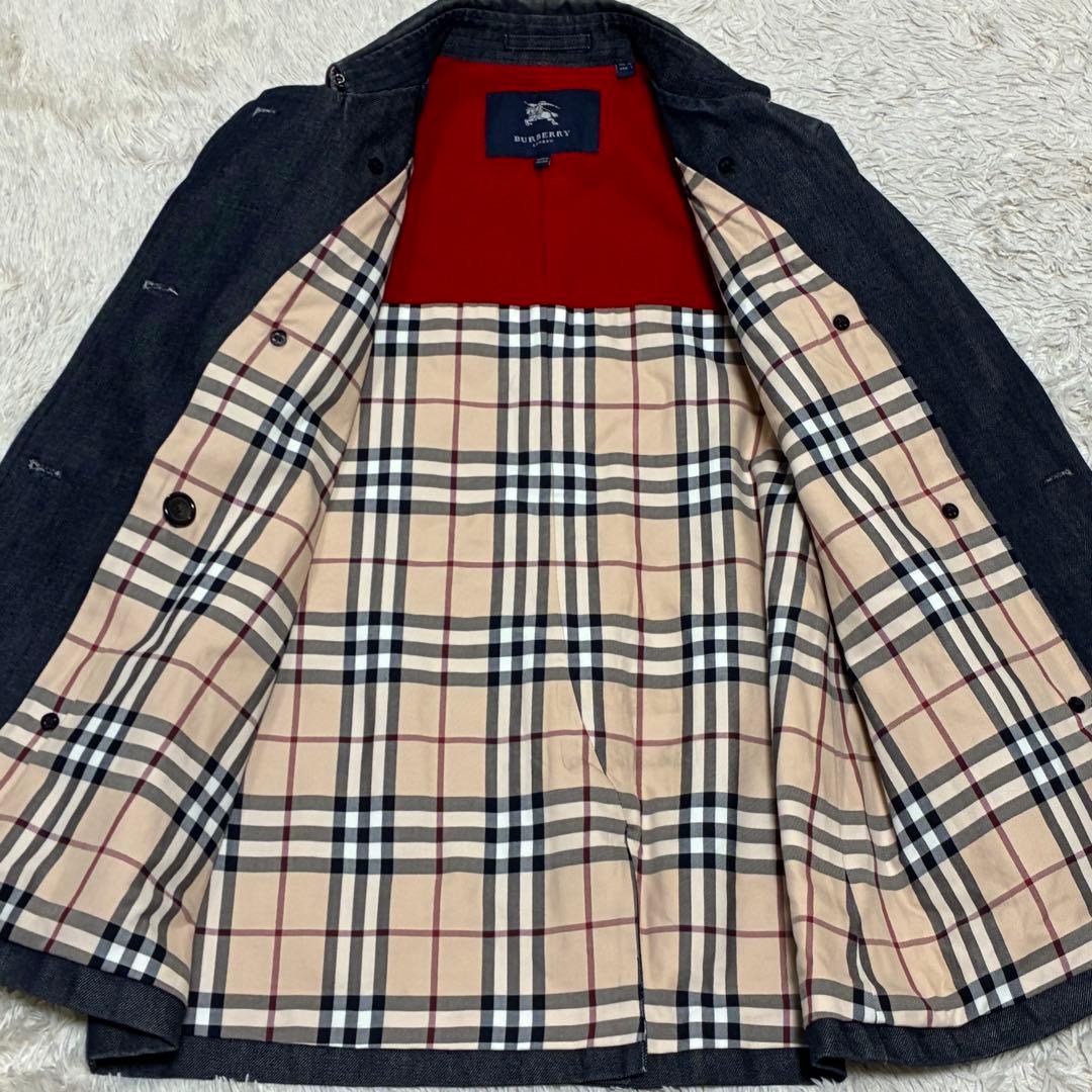 BURBERRY バーバリー デニム コート ノバチェック Aライン
