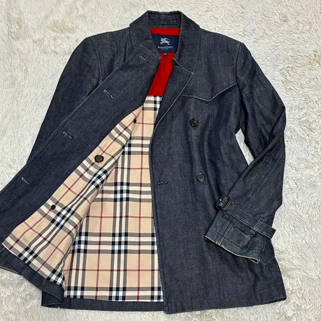 BURBERRY バーバリー デニム コート ノバチェック Aライン
