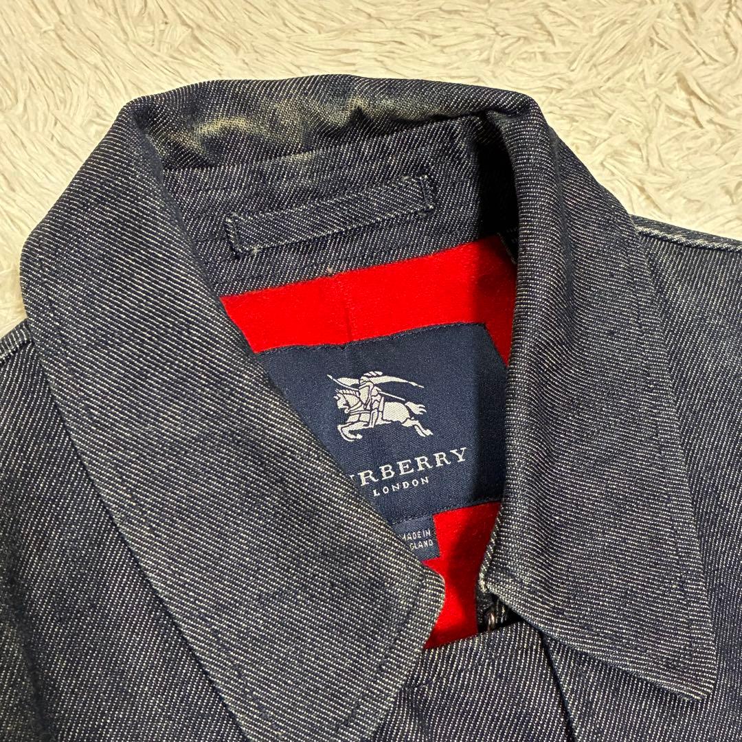 BURBERRY バーバリー デニム コート ノバチェック Aライン