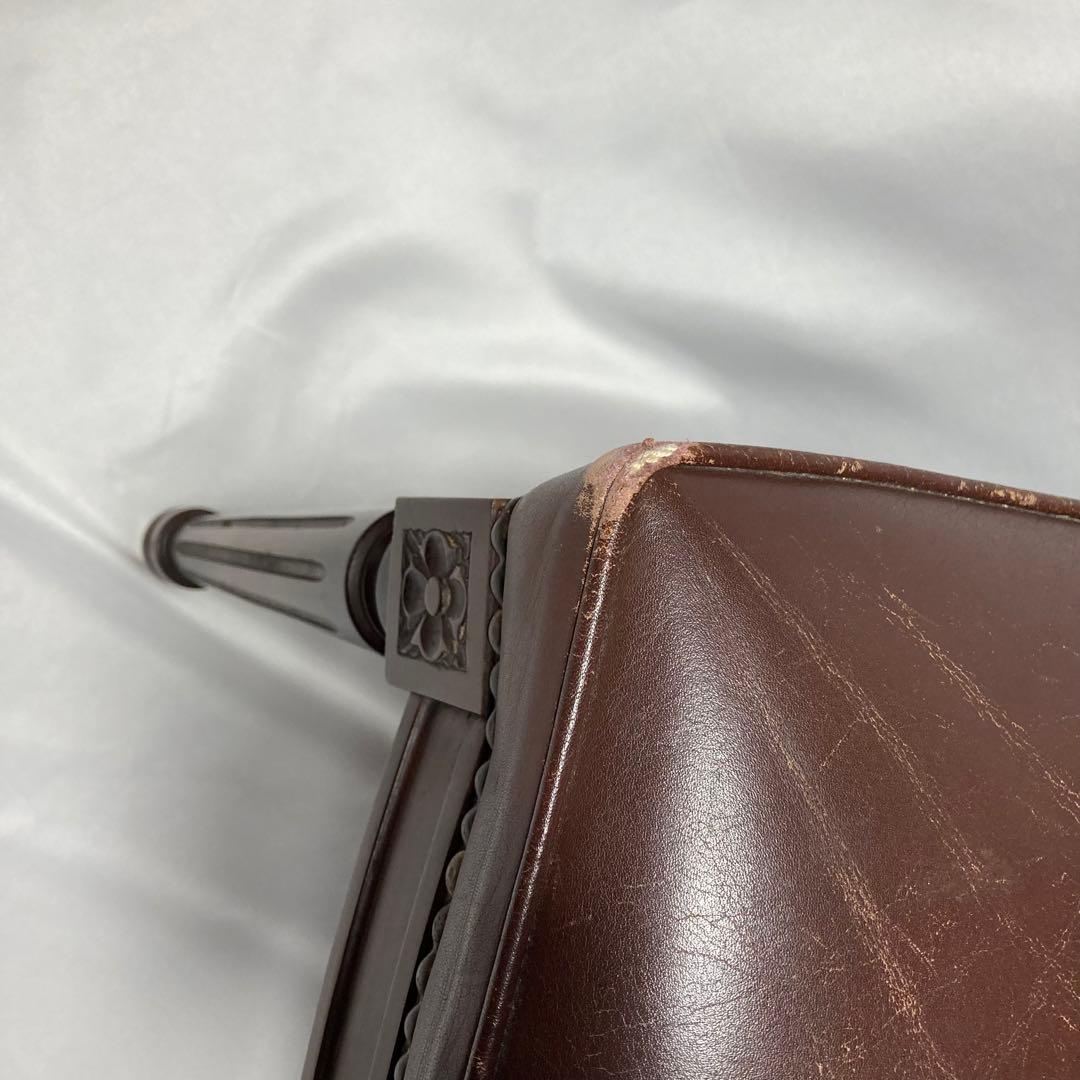 カリモク　アンティークチェア　ダイニングチェア　革　レザーチェア　木製イス