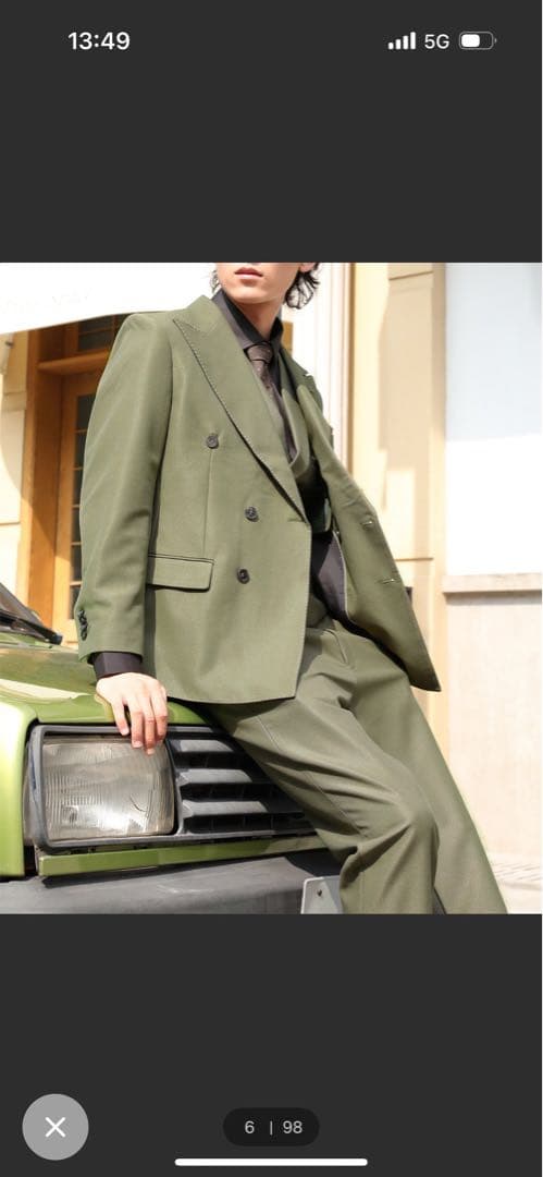 き*ち様 オリーブグリーン ダブルブレストスーツ セット