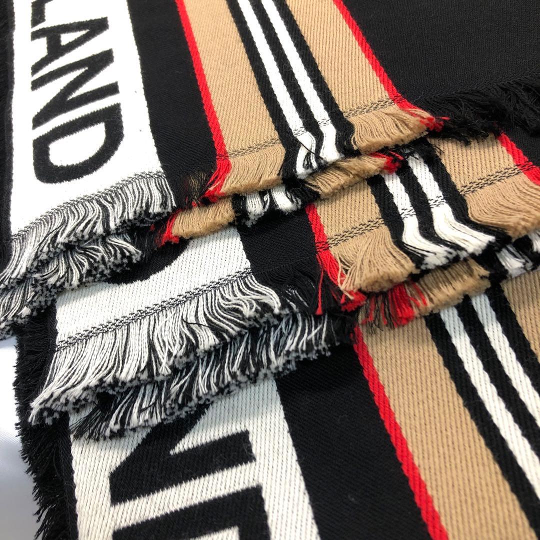 mimi ✨　BURBERRY アイコンストライプ ＆ロゴ　マフラー