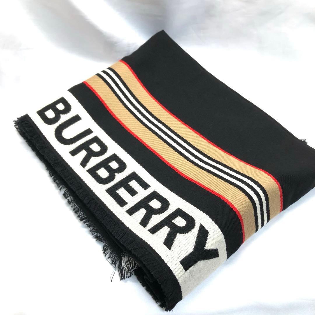 mimi ✨　BURBERRY アイコンストライプ ＆ロゴ　マフラー
