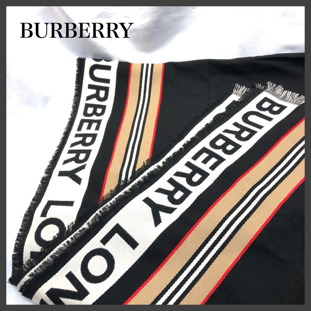 mimi ✨　BURBERRY アイコンストライプ ＆ロゴ　マフラー