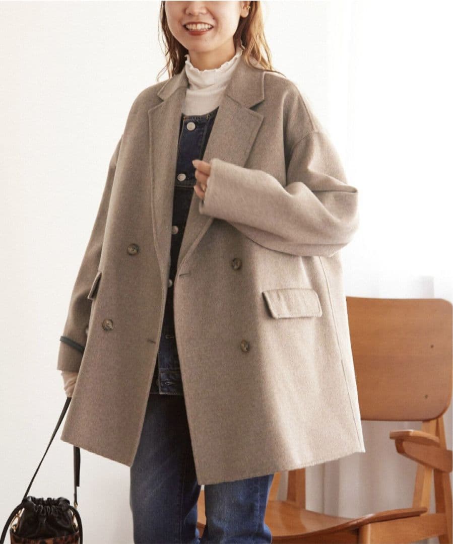 美品！レリュームのウールナイロンリバーオーバーサイズジャケットコート