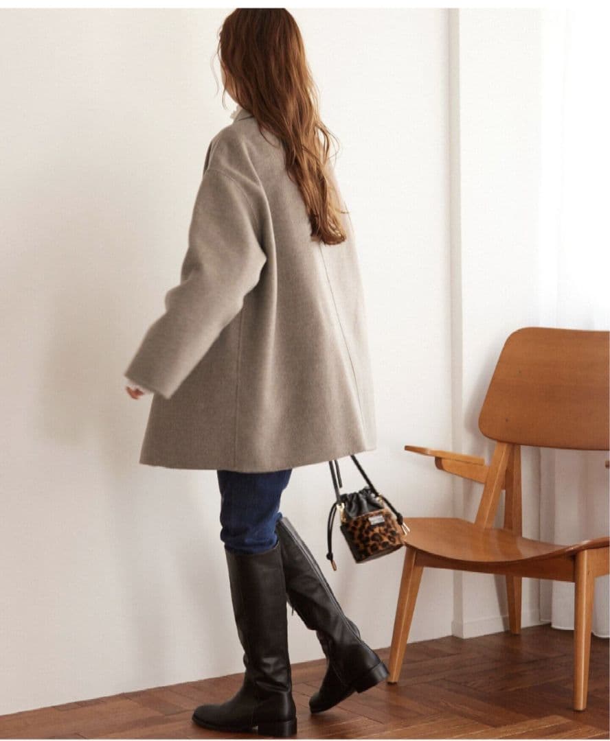 美品！レリュームのウールナイロンリバーオーバーサイズジャケットコート