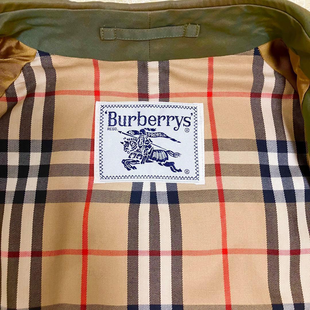 バーバリーズ ステンカラーコート ロング ノバチェック 玉虫色 白タグ