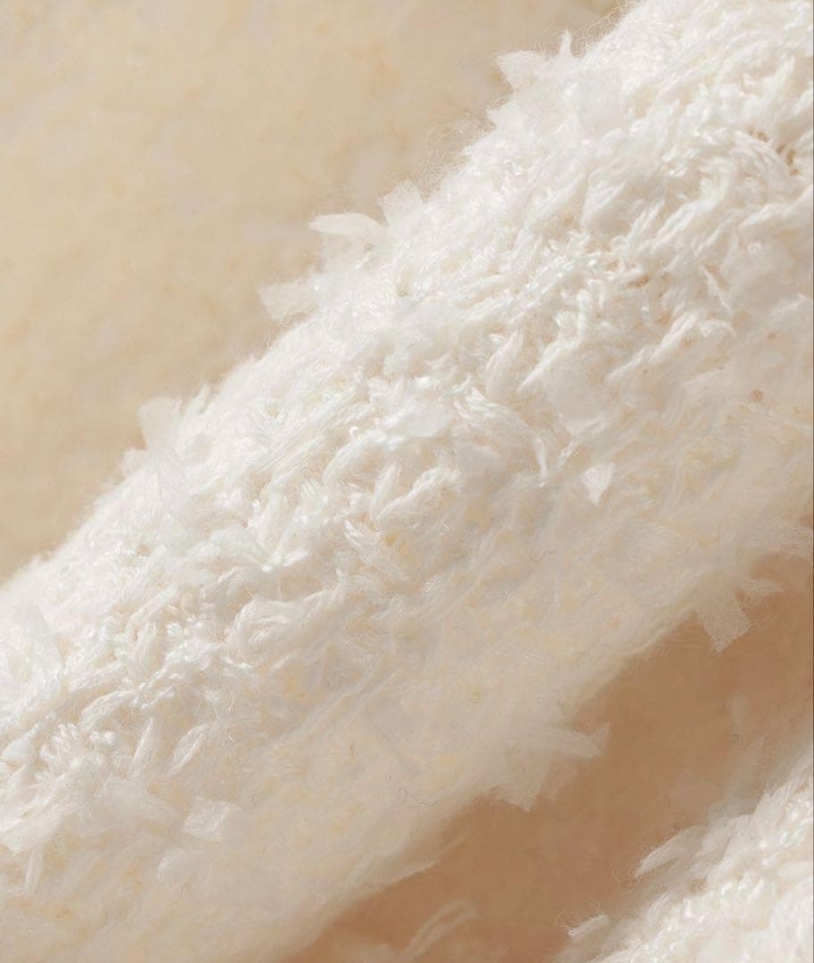 【完売希少】23AW シップス　ニットツイードクルーネックカーディガン　金ボタン