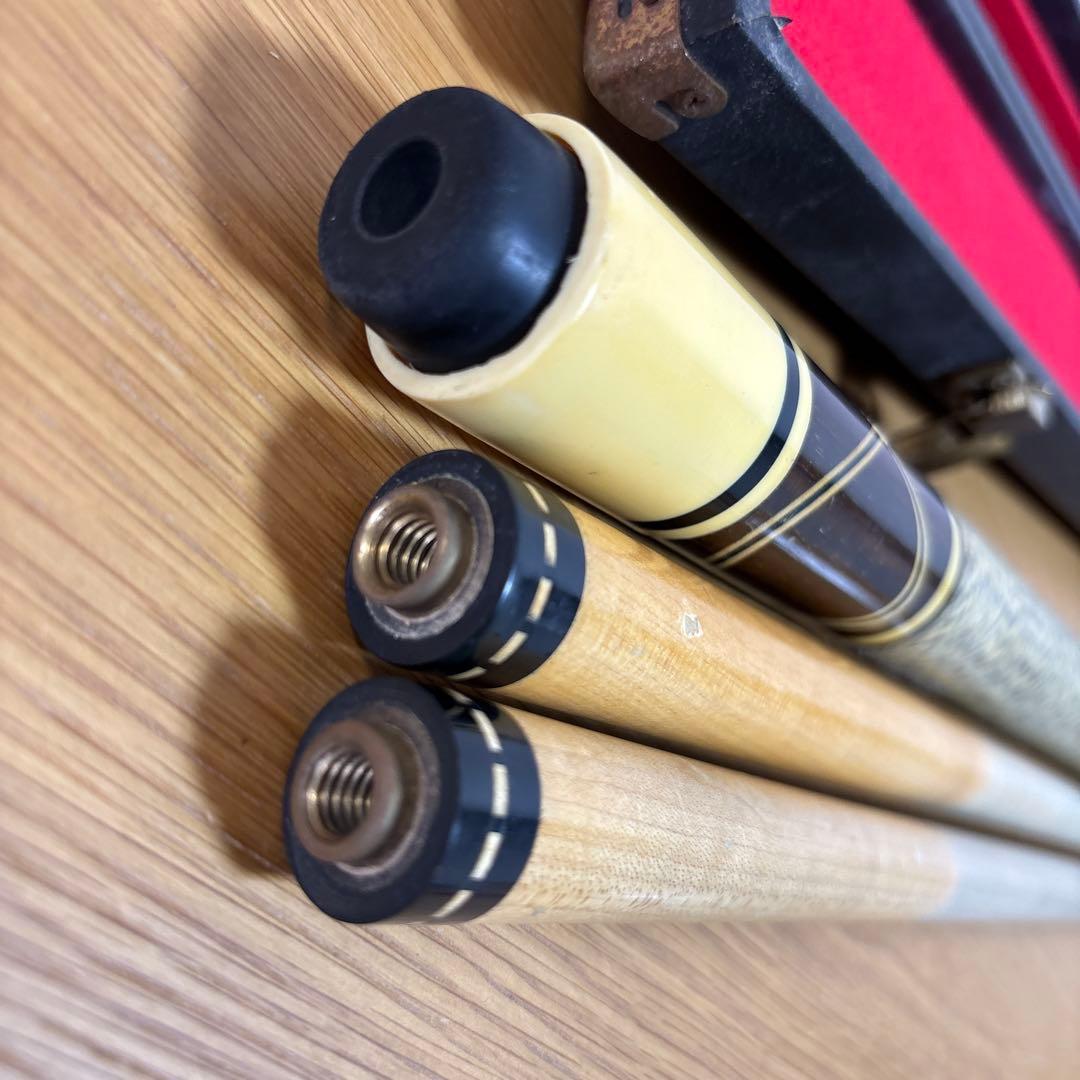 ビリヤード　キュー　ハードケース付　３本