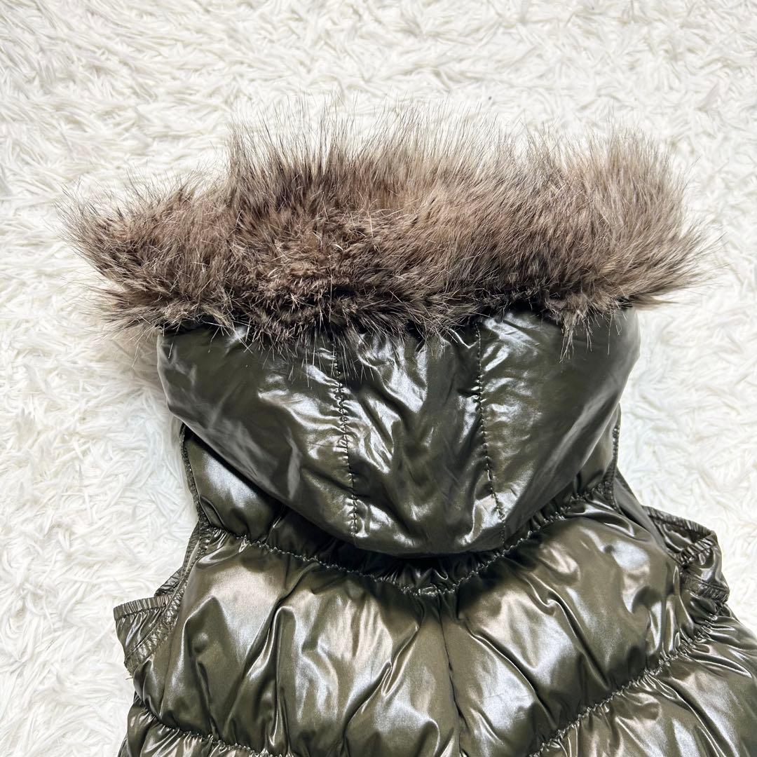 極美品 OLD GAP ダウンベスト y2k 平成ギャル お兄系 ファー 茶色