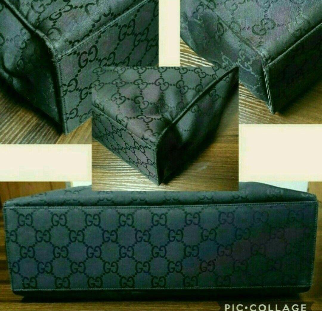 【良品】GUCCI グッチ バンブー トートバッグ GG柄 黒 正規品 男女兼用