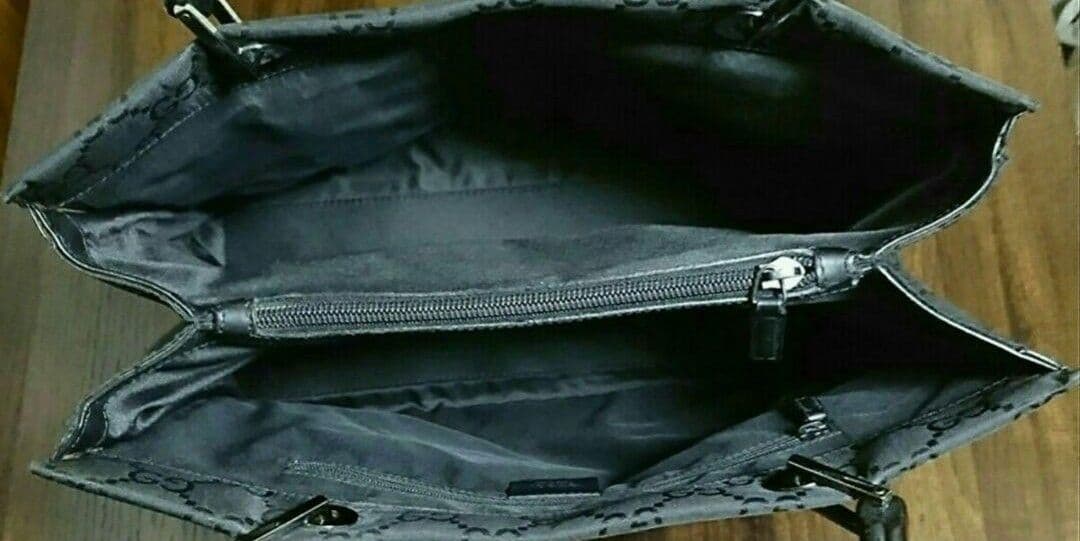 【良品】GUCCI グッチ バンブー トートバッグ GG柄 黒 正規品 男女兼用