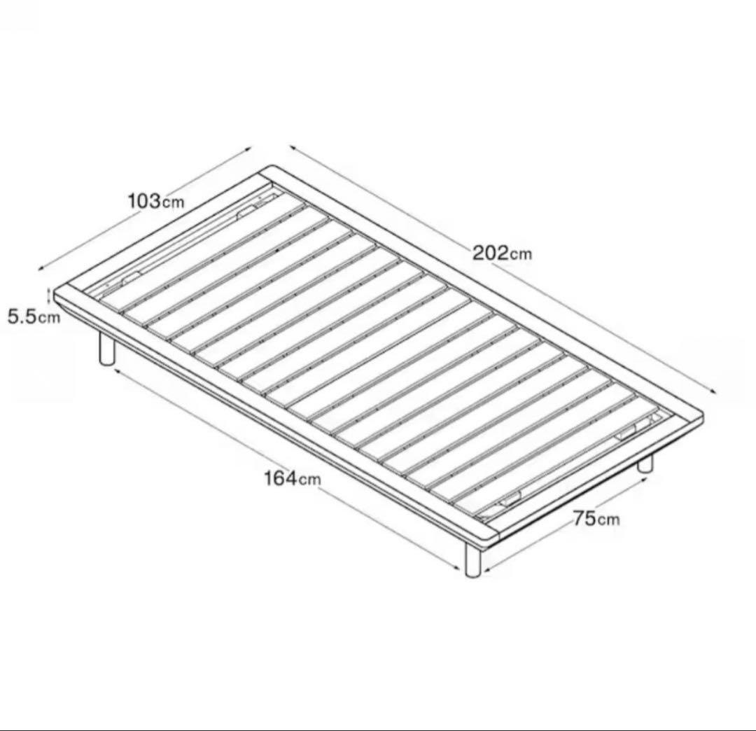 無印良品　シングルベッドフレーム　オーク材　※脚、マットレス無
