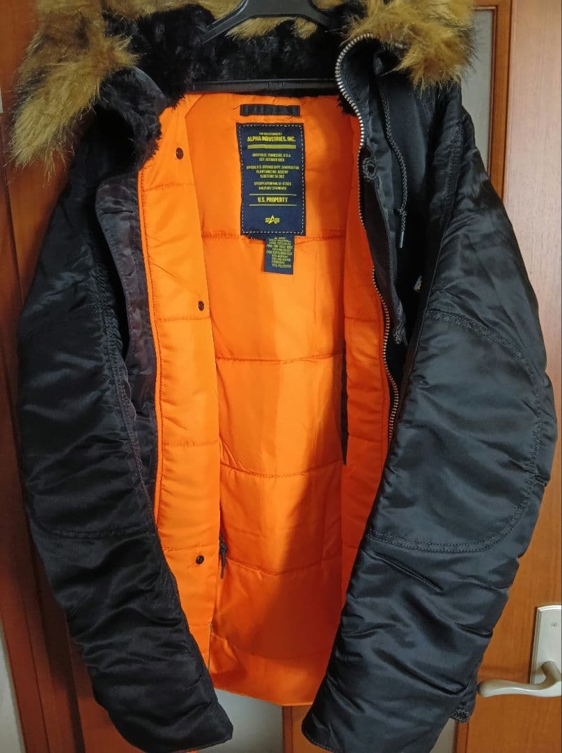 美品 アルファインダストリーズ N−3B スリムフィット ブラック サイズL